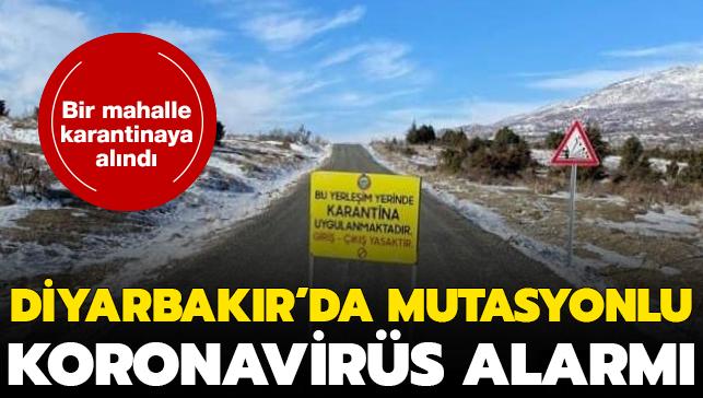 Son dakika haberi: Diyarbakr'da mutasyonlu koronavirs alarm: Bir mahalle karantinaya alnd