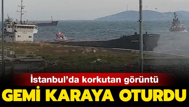 Son dakika haberi: Zeytinburnu'nda fırtına! Gemi karaya oturdu