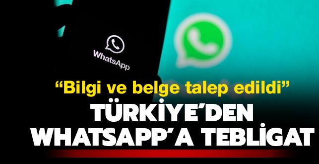 Türkiye'den WhatsApp'a tebligat: Bilgi ve belge talep edildi