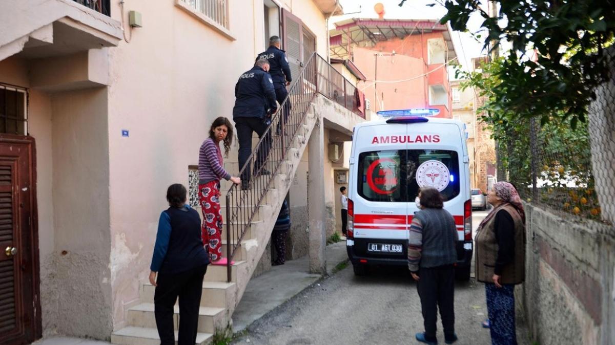 Adana'da yal bir adam balkondan dmesi sonucu kalbi durdu! Kalp masajyla hayata dndrld