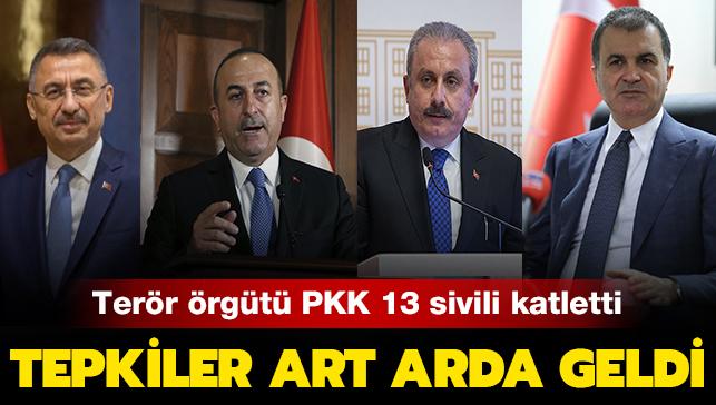 Terr rgt PKK'nn 13 sivili katletmesine siyasilerden sert tepki