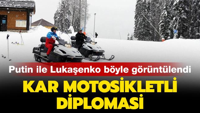 Son dakika... Kayak yaparken görüntülendiler: Putin ile Lukaşenko'dan kar motosikletli diplomasi