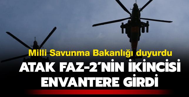 MSB duyurdu: "Faz-2 konfigürasyona sahip ikinci T-129 ATAK helikopteri KKK envanterine alındı"