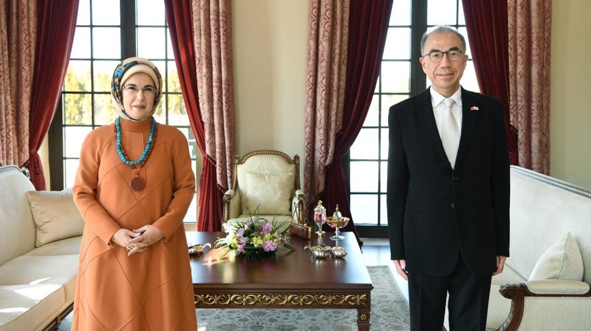 Emine Erdoğan, Japonya'nın Ankara Büyükelçisi Kazuhiro Suzuki ile görüşme gerçekleştirdi