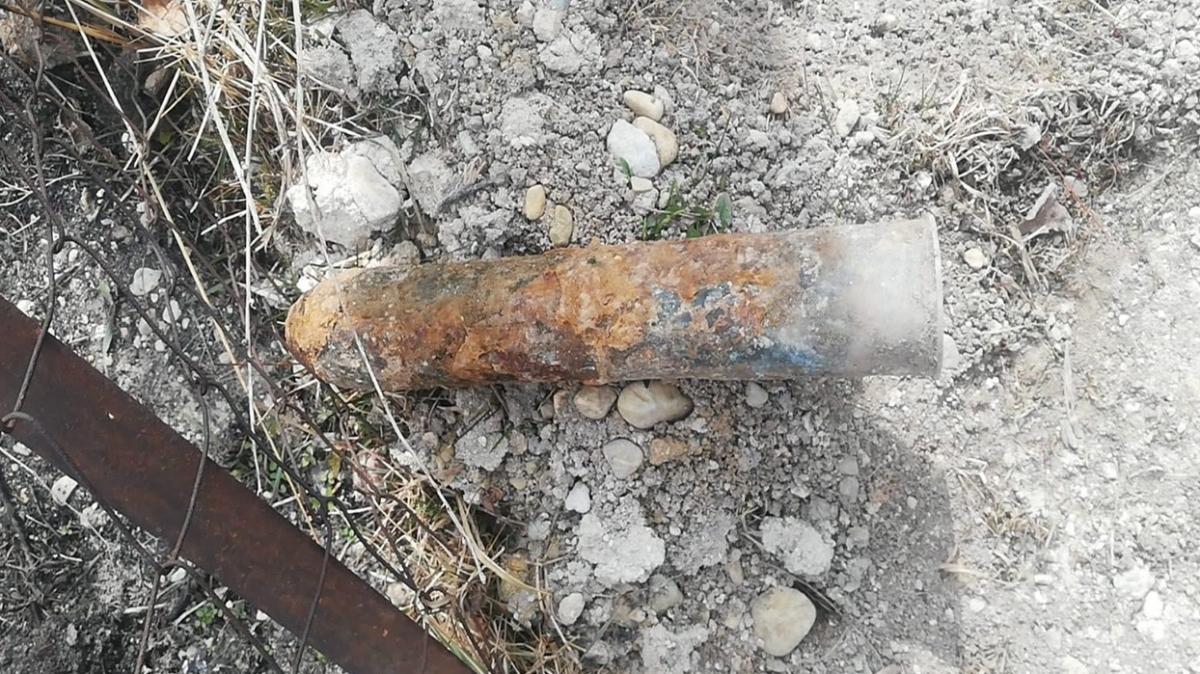 Afyonkarahisar'da Kurtuluş Savaşı'ndan kaldığı tahmin edilen top mermisi bulundu