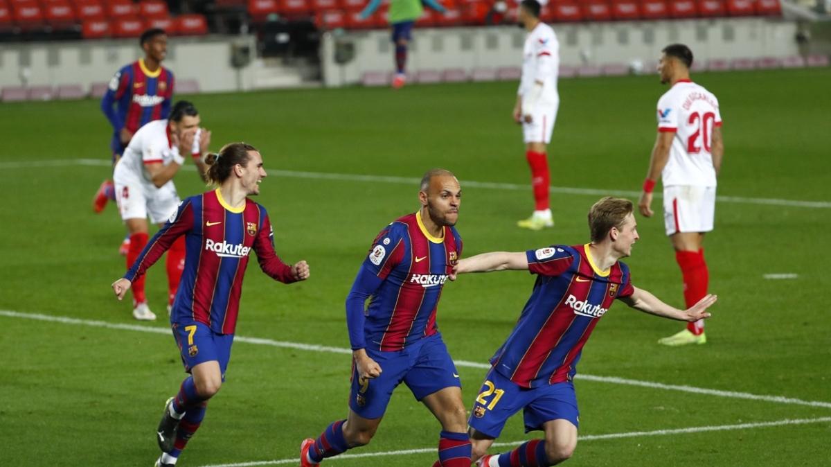 spanya Kral Kupas'nda Barcelona, Sevilla'y eleyip finale ykseldi