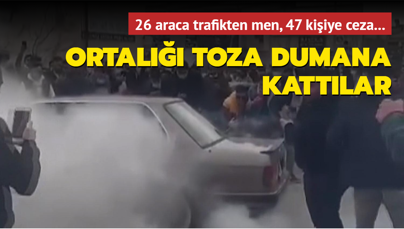 Ankara'da drift partisi: 26 araca trafikten men, 47 kiiye ceza