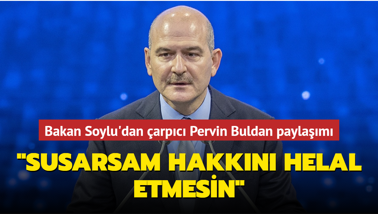 Bakan Soylu'dan arpc Pervin Buldan paylam: "Susarsam hakkn helal etmesin"