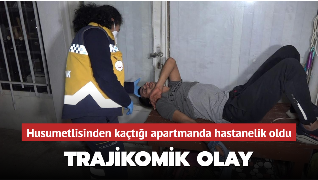 Antalya'da trajikomik olay: Husumetlisinden kaarak snd apartmanda hastanelik oldu