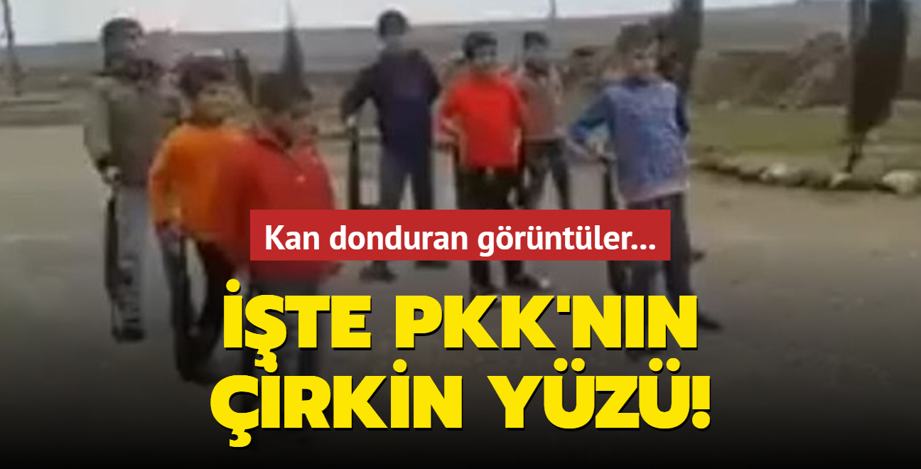 te PKK'nn irkin yz: ocuklarn eline boyu kadar silah veriyorlar
