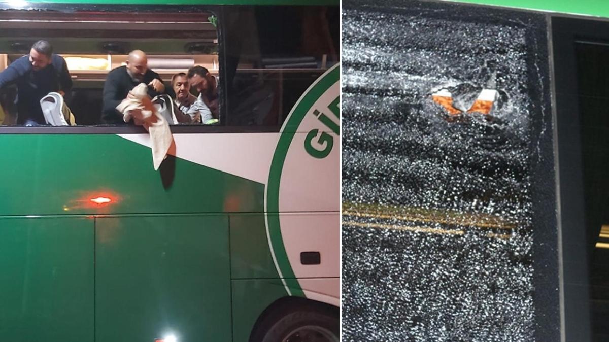 Samsun'da olaylı gece: Giresunspor takım otobüsüne taşlı saldırı!