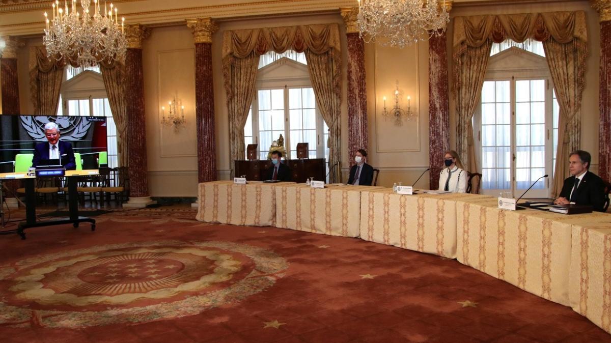 BM Genel Kurul Bakan Volkan Bozkr, ABD Dileri Bakan Antony Blinken ile video konferans yapt