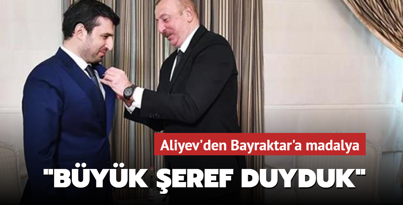 Azerbaycan Cumhurbakan Aliyev ile Seluk Bayraktar grt