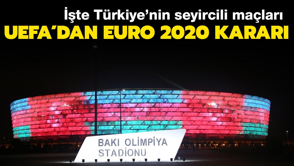 EURO 2020'de Trkiye'nin seyircili oynayaca malar belli oldu