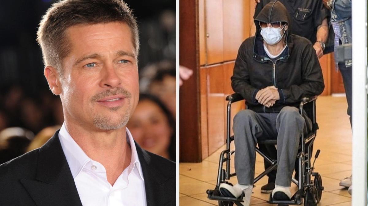 Brad Pitt herkesi korkuttu... Tekerlekli sandalye ile grntlendi