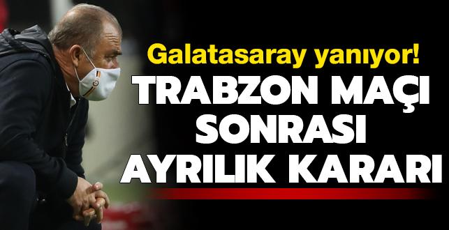 Galatasaray'da ayrılık rüzgarı! Trabzonspor maçı sonrası olanlar oldu