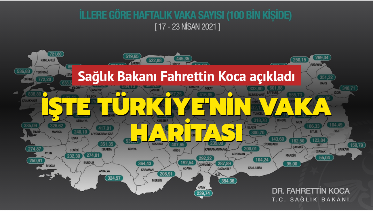 Salk Bakan Fahrettin Koca aklad... te Trkiye'nin vaka haritas
