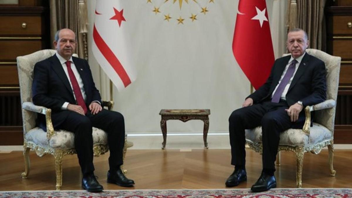 Bakan Erdoan KKTC Cumhurbakan Ersin Tatar ile grt