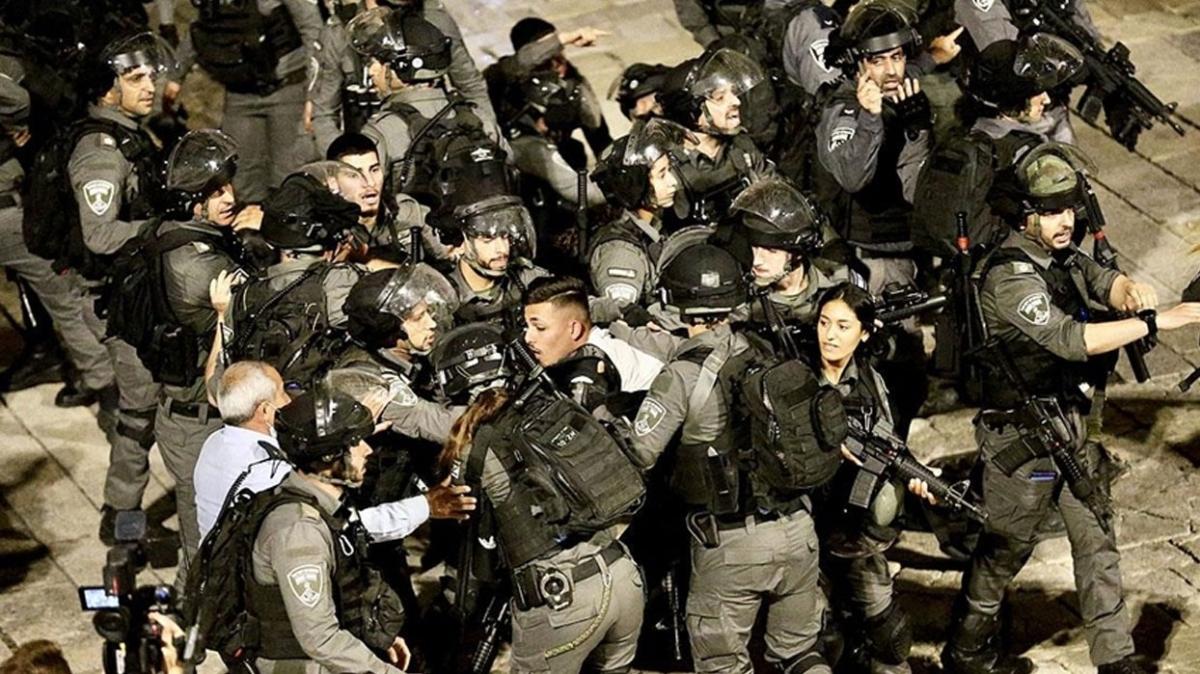 srail polisinden Filistinlilere mdahale
