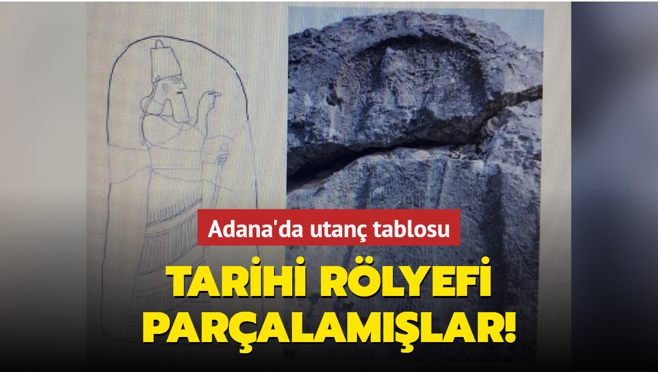 Adana'da tarihi rlyef vandallar tarafndan paraland.