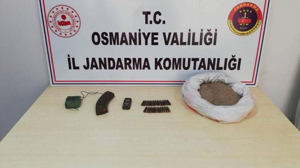 Amanoslar'da jandarma ekipleri terr rgt PKK'ya ait mhimmat ele geirdi