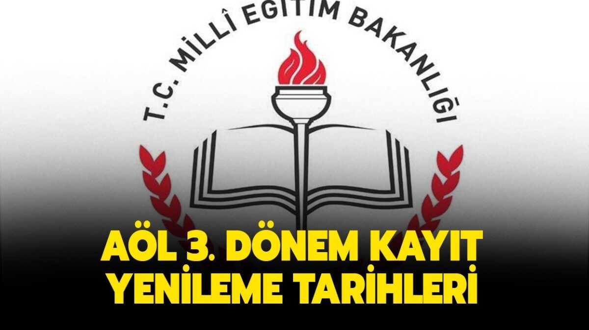 AL 3. dnem kayt yenileme balad! AL 3. dnem snavlar ne zaman" 