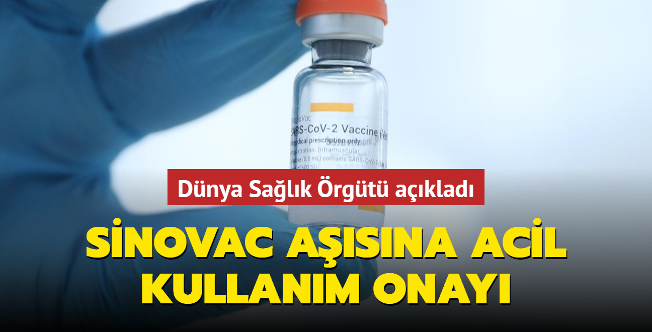 Dnya Salk rgt Sinovac asna acil kullanm onay verdi