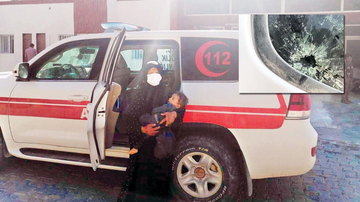 Bebek tayan ambulansa YPG kurunu