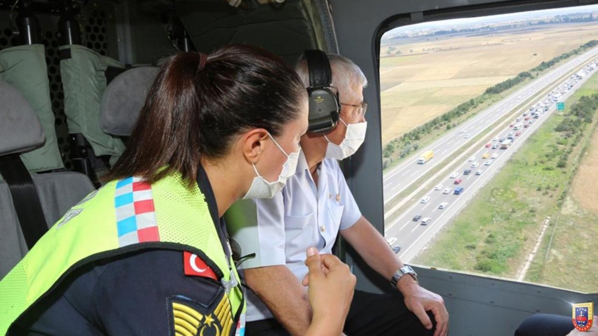 Jandarma Genel Komutanı Orgeneral Arif Çetin'den helikopterli denetim