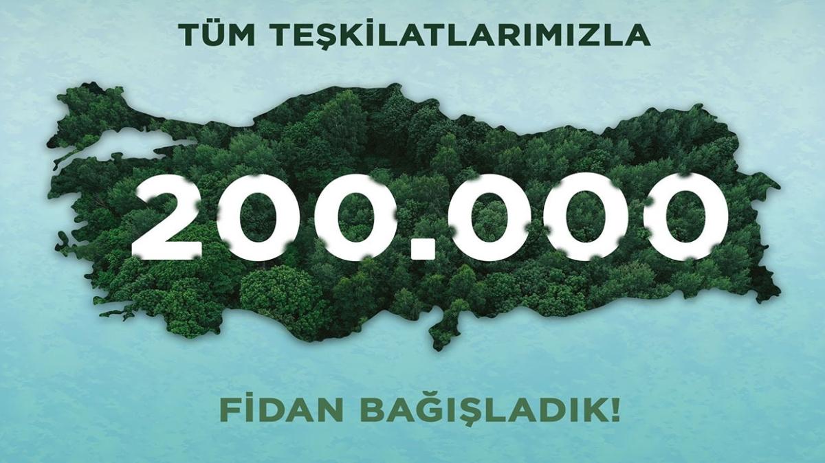 Trkiye Genlik Vakf yeil bir Trkiye iin 200 bin fidan ba yapt