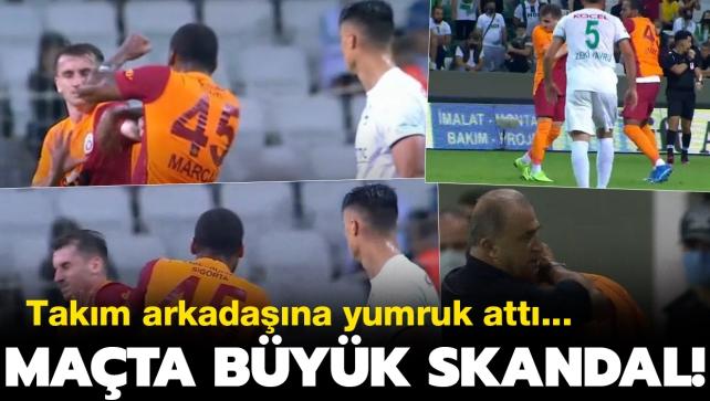 Son dakika haberi... Giresunspor-Galatasaray manda skandal! Marcao, Kerem Aktrolu'na saldrd...