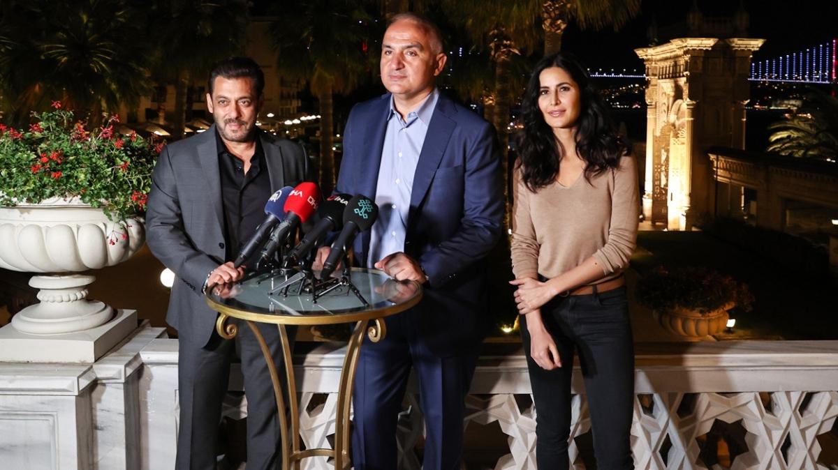 Kültür ve Turizm Bakanı Mehmet Nuri Ersoy Bollywood yıldızları Katrina Kaif ve Salman Khan ile buluştu