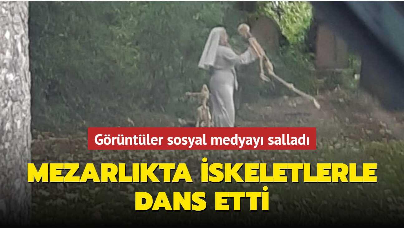 Mezarlkta iskeletlerle dans etti