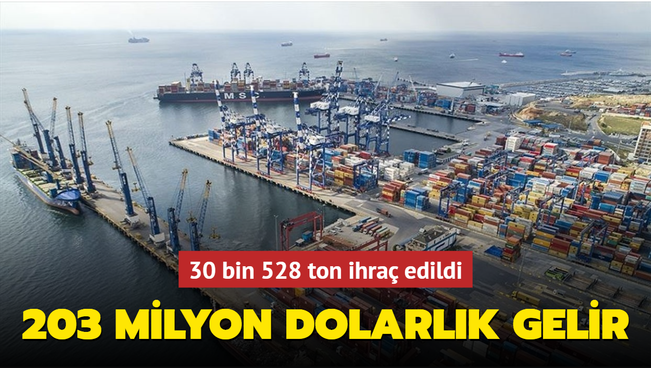 30 bin 528 ton ihra edildi... 203 milyon dolarlk gelir