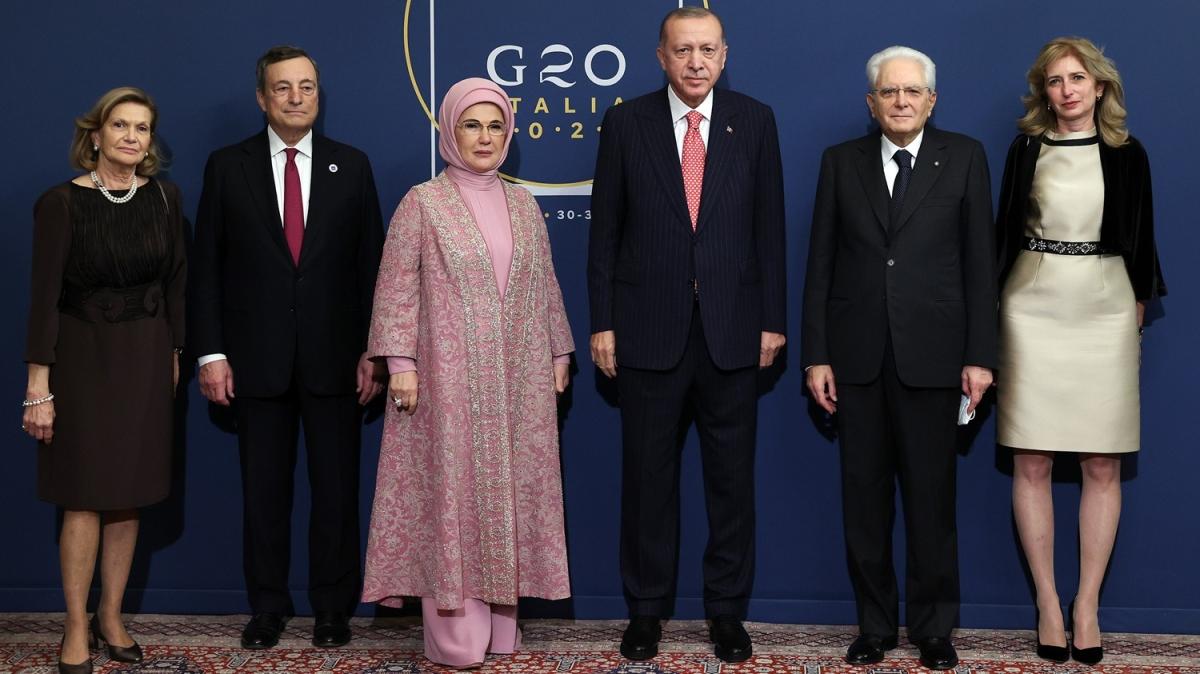 Bakan Erdoan, talya Cumhurbakan Mattarella'nn G20 liderleri onuruna verdii yemee katld