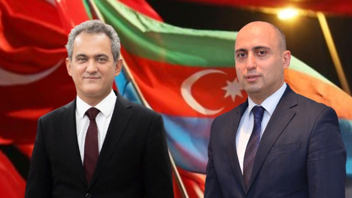 Milli Eitim Bakan Mahmut zer, Azerbaycanl mevkida Amrullayev ile bir araya geldi