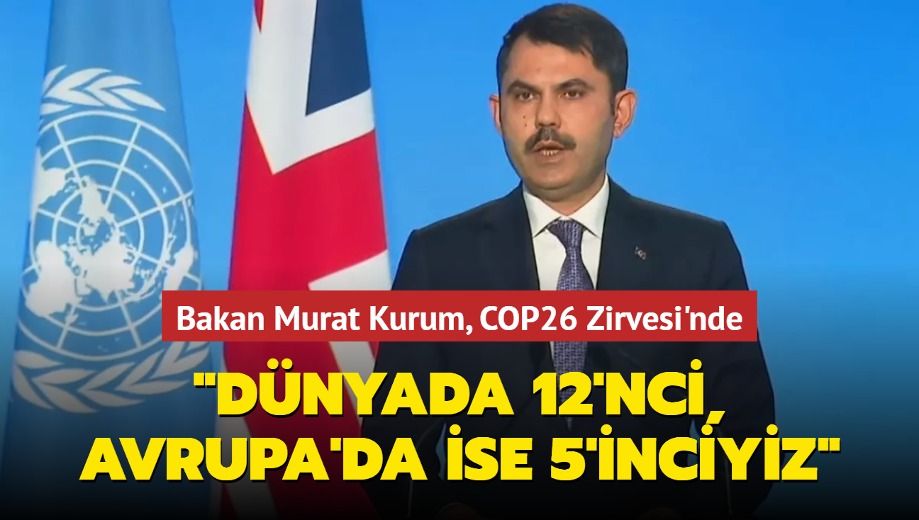 Bakan Murat Kurum, COP26 Zirvesi'nde... klim kriziyle mcadelede 2053 hedefi