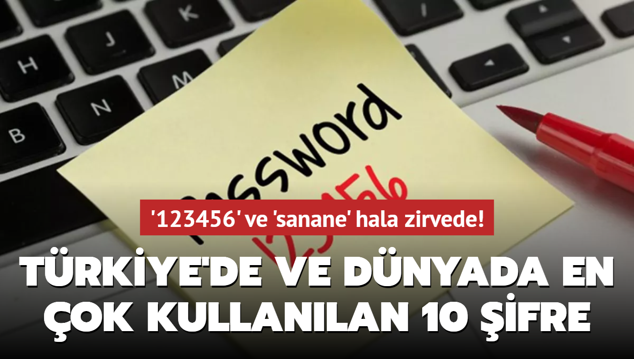 İşte Türkiye'de ve dünyada en çok kullanılan 10 şifre... '123456' ve 'sanane' hala zirvede!
