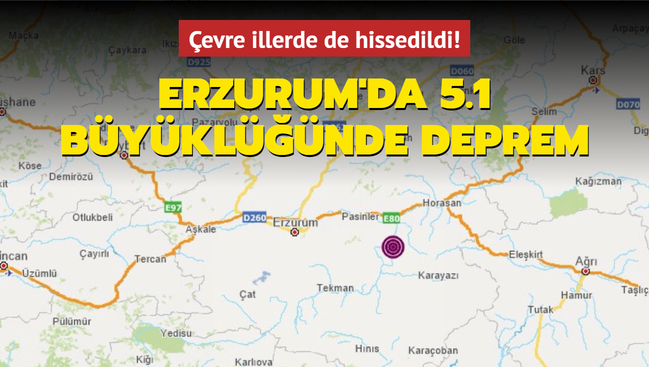 Erzurum'da deprem... AFAD: 5.1