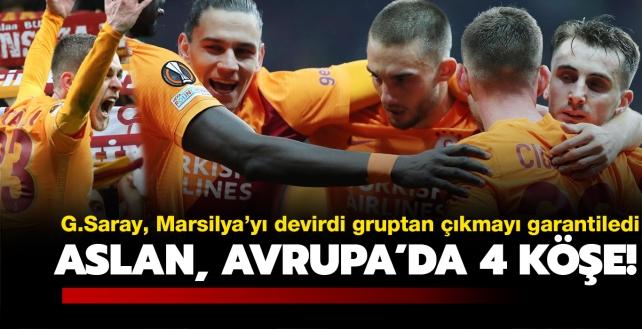 Aslan, Avrupa'da 4 ke! Ma sonucu: Galatasaray-Marsilya