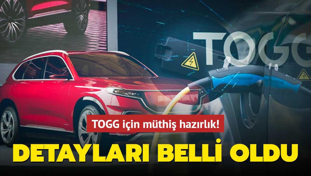 TOGG iin mthi hazrlk! Elektrikli ara arj istasyonlarnn detaylar belli oldu