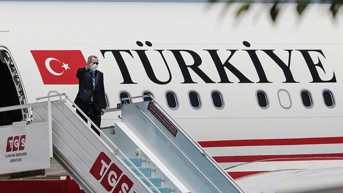 Başkan Erdoğan Türkmenistan'a gitti