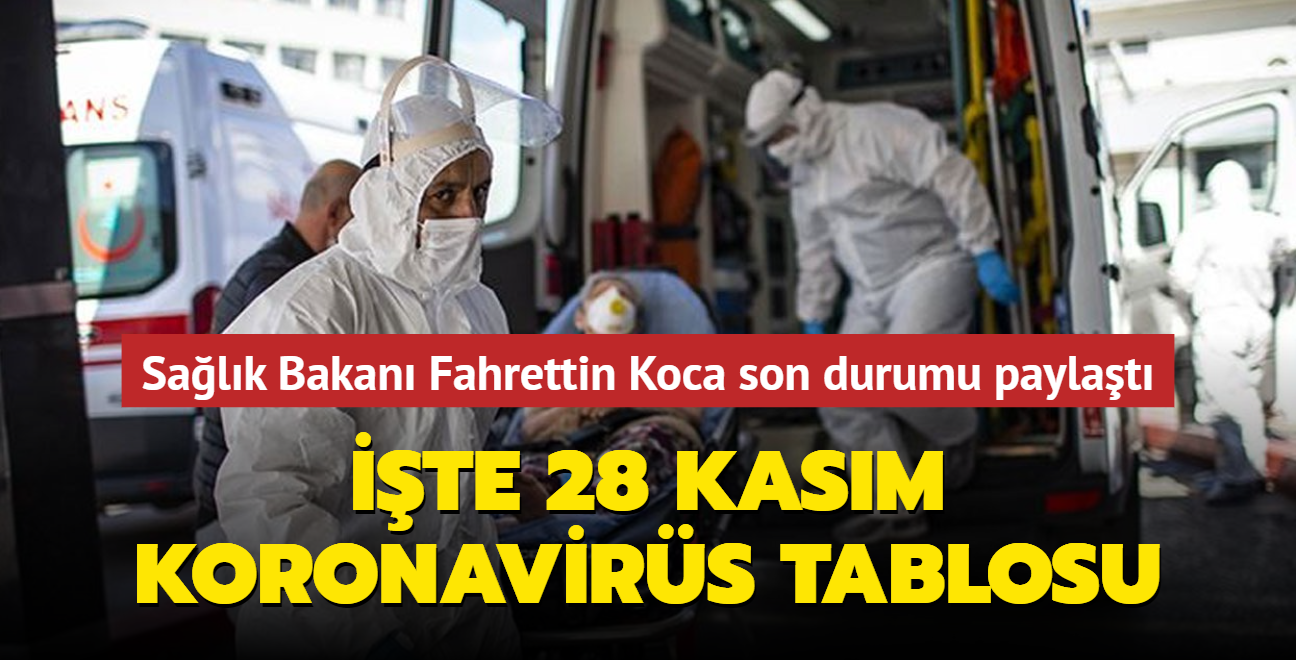 Sağlık Bakanı Fahrettin Koca koronavirüs salgınına ilişkin son durumu paylaştı... İşte 28 Kasım 2021 koronavirüs tablosu