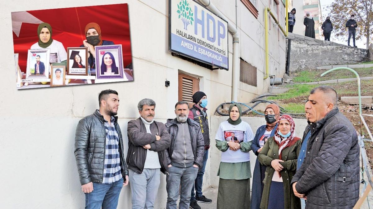 HDP'nin arka kapısında evlat nöbeti... Ön taraf meclis, burası Kandil kapısıymış!
