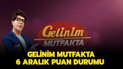 Gelinim Mutfakta gn birincisi kim? Gelinim Mutfakta 6 Aralk puan durumu nasl?