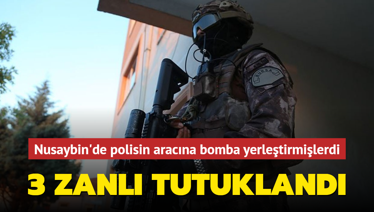 Nusaybin'de polisin aracna bomba yerletirmilerdi... 3 zanl tutukland