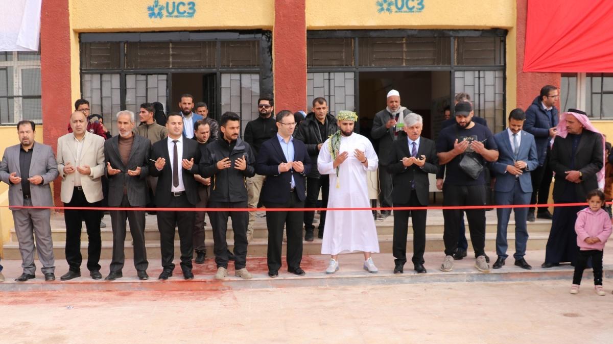 Barış Pınarı bölgesinde Tel Abyad'ın Hamam Türkmen köyündeki ilkokul okul eğitime açıldı
