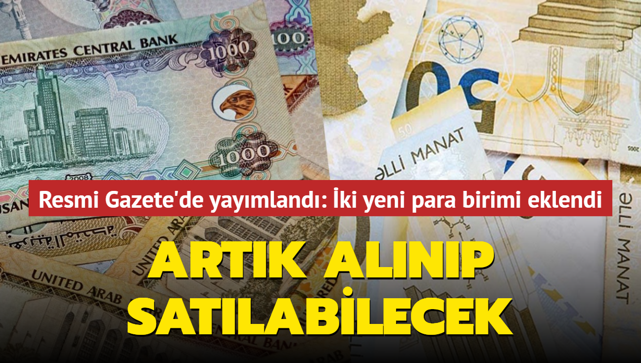 resmi gazete de yayimlandi azerbaycan yeni manati ve bae dirhemi alinip satilabilecek