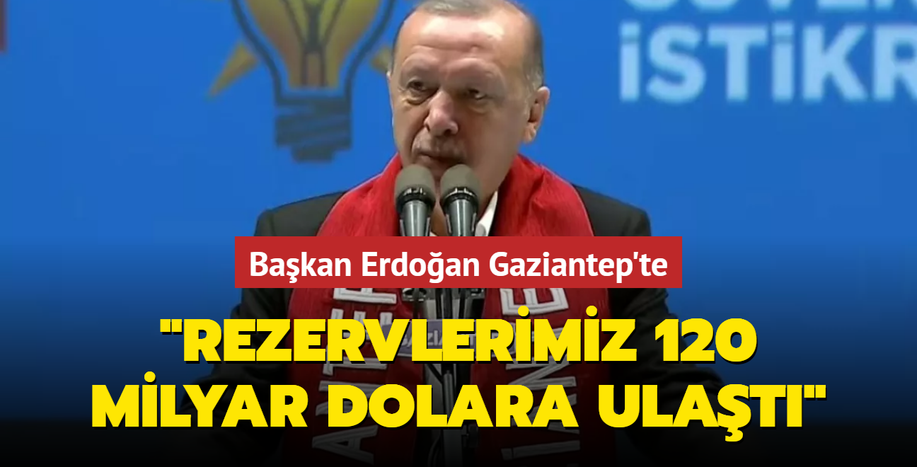 Başkan Erdoğan AK Parti Gaziantep İl Danışma Meclisi Toplantısı'nda konuştu... 'Rezervlerimiz 120 milyar dolara ulaştı'