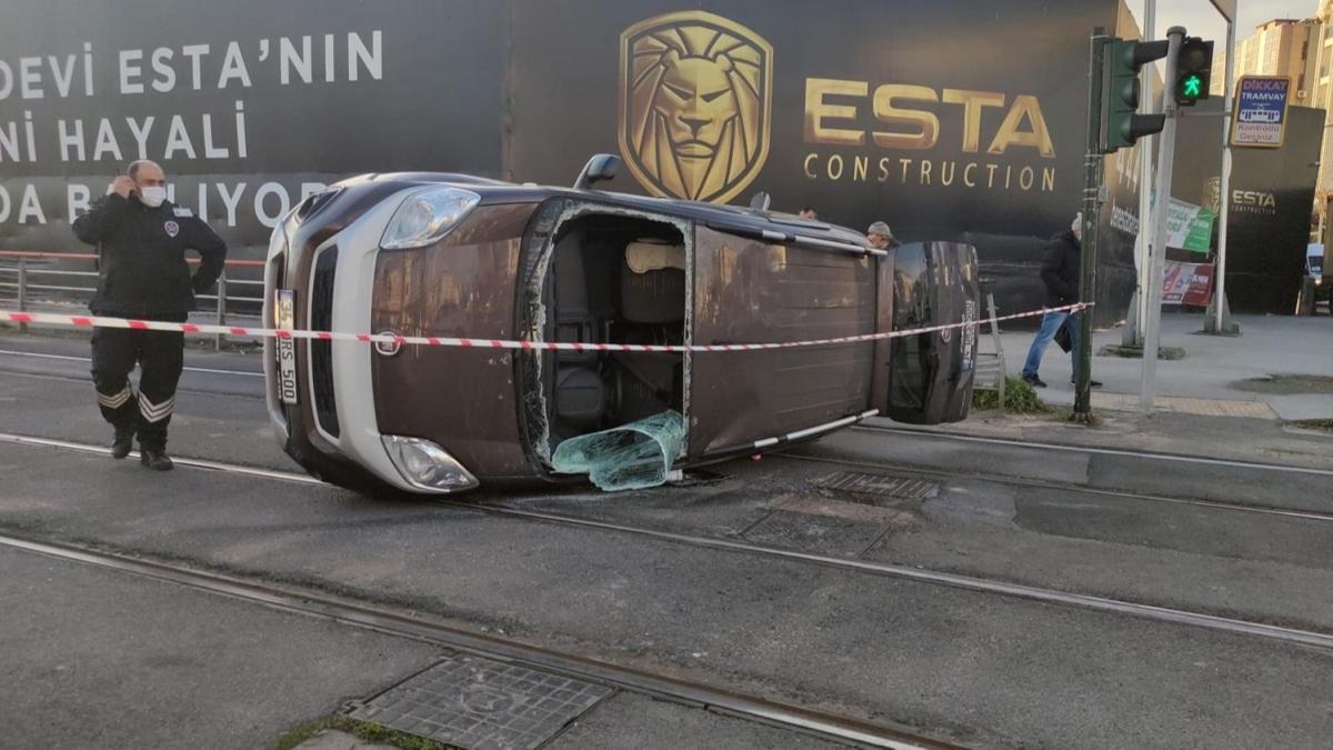 İstanbul'da tramvay hattında kaza